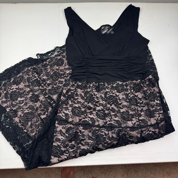 S.L. Fashions Formal Dressy Evening Gown Maxi Dress Lace Skirt Women's Size 14W - Picture 2 of 12